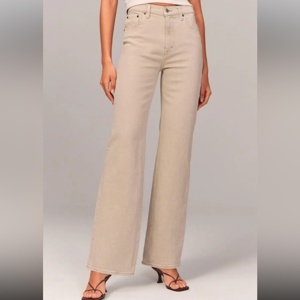Abercrombie & Fitch Beige High Rise Jeans